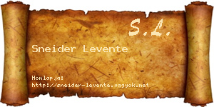 Sneider Levente névjegykártya