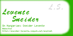 levente sneider business card